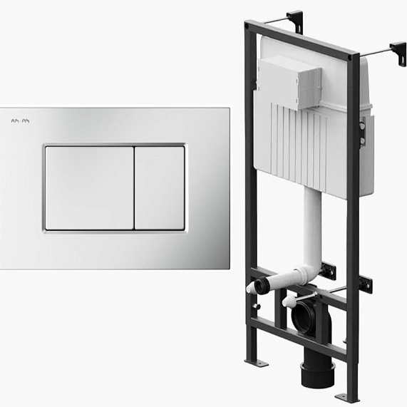 Инсталляция для подвесного унитаза Damixa Prime DX00.I013.0231 с механ. клавишей Prime M, хром матовый
