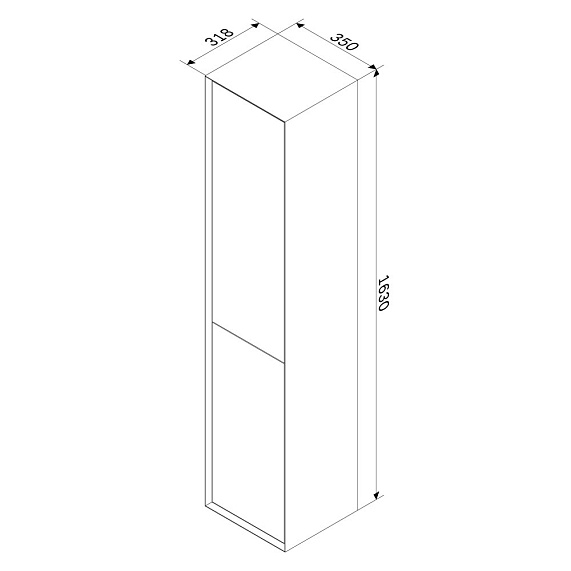 Шкаф-пенал для ванной 35 AM.PM Libre M60CHX0352WM навесной, правый/левый, белый матовый-8