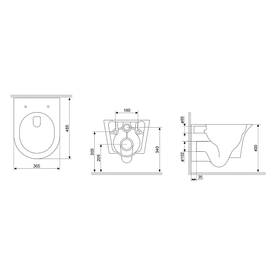 Унитаз подвесной Damixa Skyline DX35C1700SC безободковый с сиденьем микролифт, белый-7
