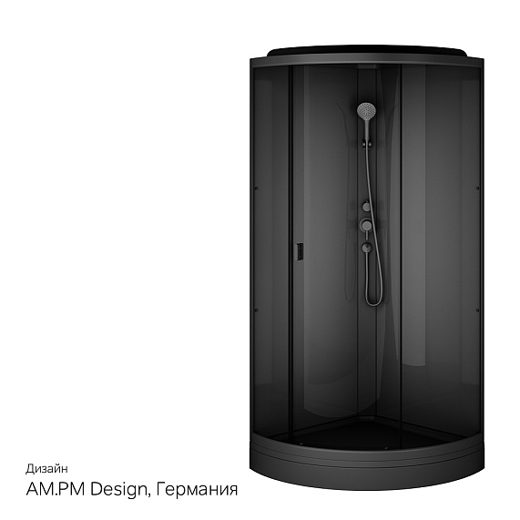 Душевая кабина 90x90 AM.PM Gem W90C-401-090BT профиль черный матовый, низкий поддон-9