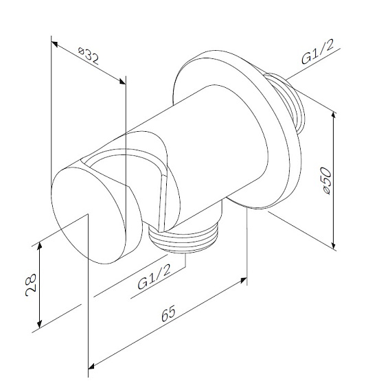 Шланговое подключение AM.PM F0602100 с держателем хром-5