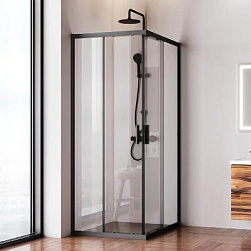 Душевое ограждение без поддона 80x100 AM.PM Gem W90G-403-100280-BT профиль черный матовый