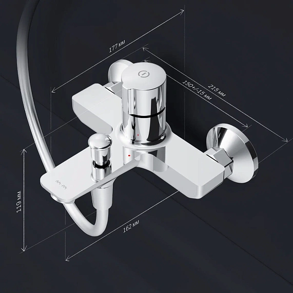 Смеситель для ванны и душа AM.PM X-Joy F85A10500 хром-7