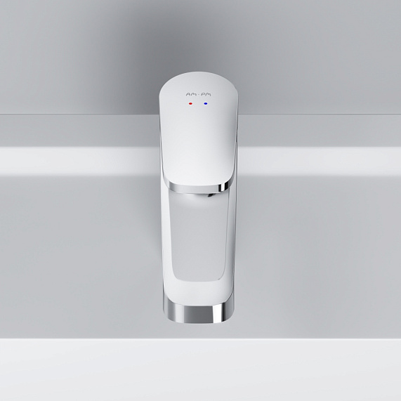 Тумба с раковиной и смесителем 100 AM.PM Func M8FFUX1001OF подвесная/напольная на ножках под дерево-2