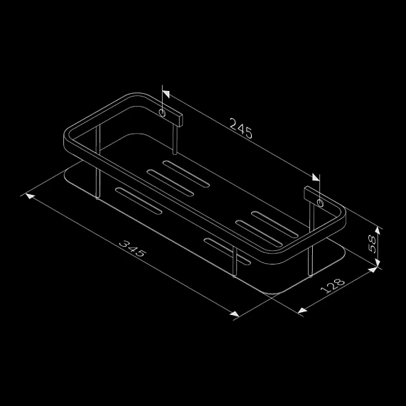 Полка в ванную AM.PM Sense L A7453222 двухъярусная черная-7