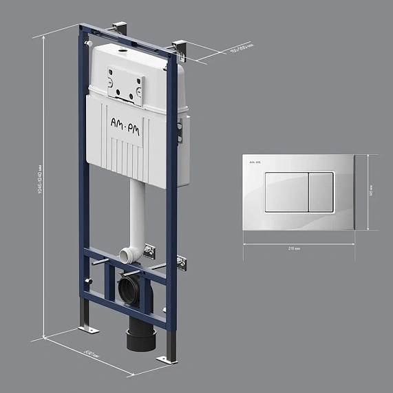 Инсталляция для подвесного унитаза AM.PM MasterFit I012710.0201 с механ. клавишей ProC S белый глянец-9