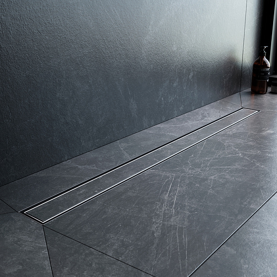 Душевой трап (лоток) 90 AM.PM MasterFlow W01SC-U11-090-04SB комбинированный затвор со стальной матовой решеткой под плитку-6