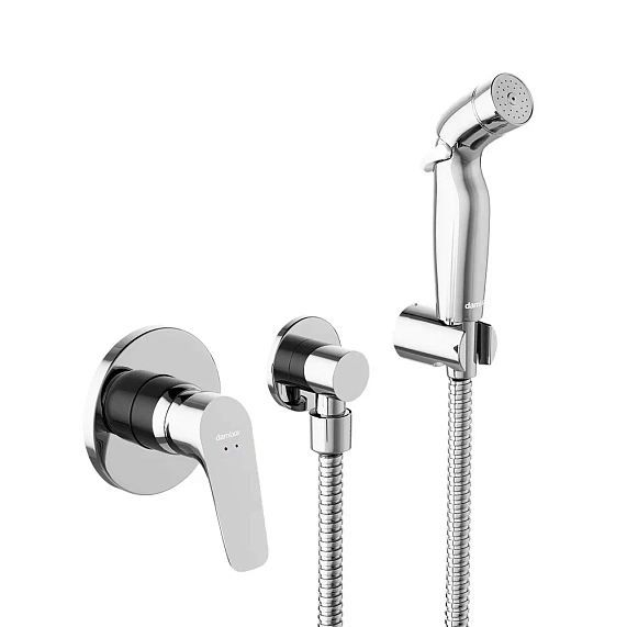 Гигиенический душ со смесителем Damixa Jupiter 777510001 хром встраиваемый, шланг 1200, держатель-2