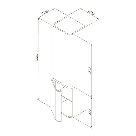 Шкаф-пенал для ванной 40 AM.PM Sensation M30CHR0406WG навесной правый белый глянец-4