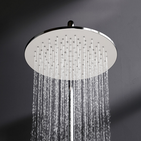 Душевая система AM.PM Spirit 2.0 F0770A500 стойка с тропическим душем, термостатом, смесителем, изливом, хром-4