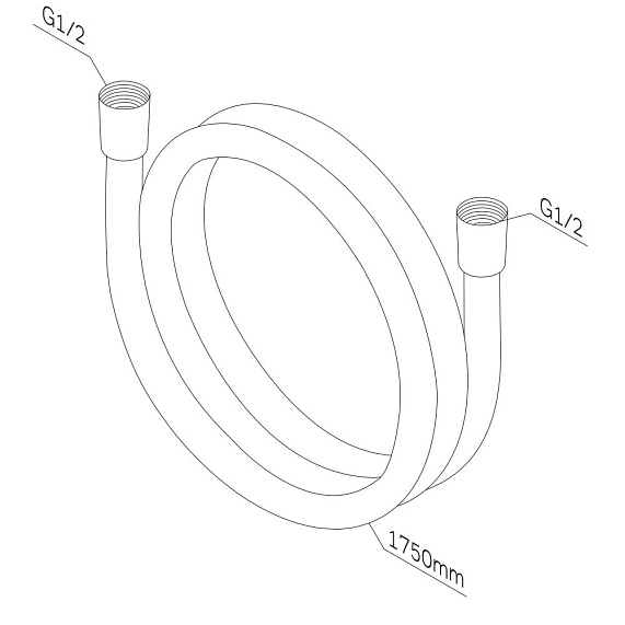 Шланг для душа 1750 AM.PM F0417B22 монолитный, черный-2
