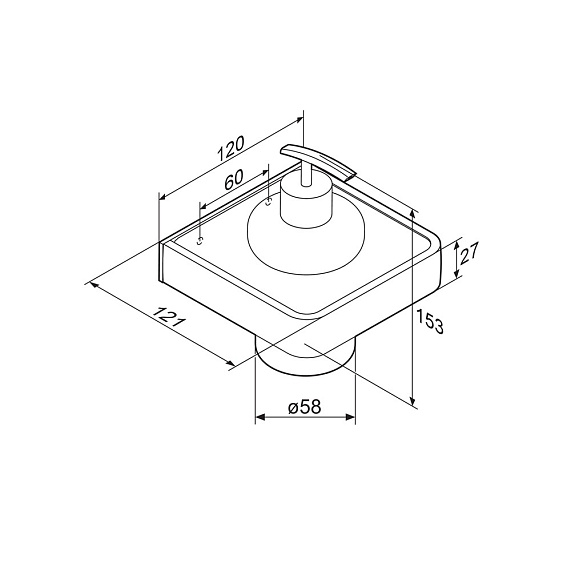 Дозатор для мыла настенный стеклянный Damixa Jupiter DA7736900 хром-6