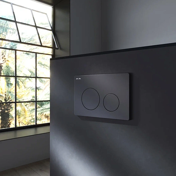 Унитаз подвесной безободковый с инсталляцией AM.PM Func IS90138.8F1701 сиденьем микролифт, черной механ. клавишей-5