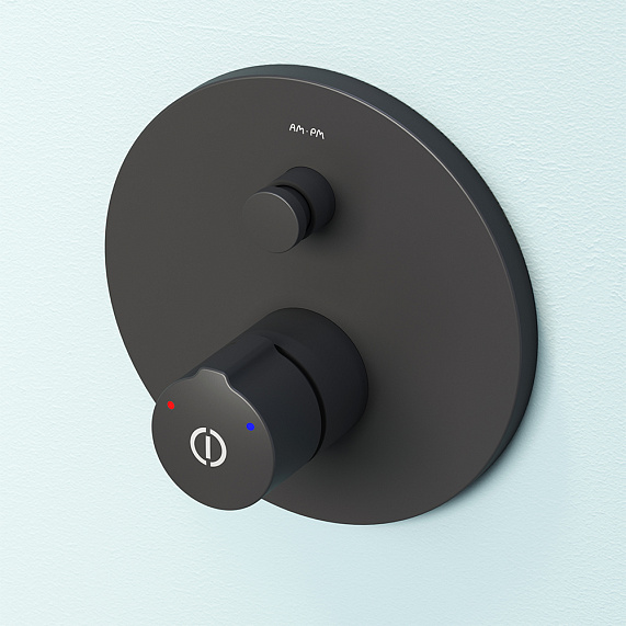 Встраиваемая душевая система AM.PM X-Joy FP85A1RH22 черная: тропический верхний душ, ручной душ-3