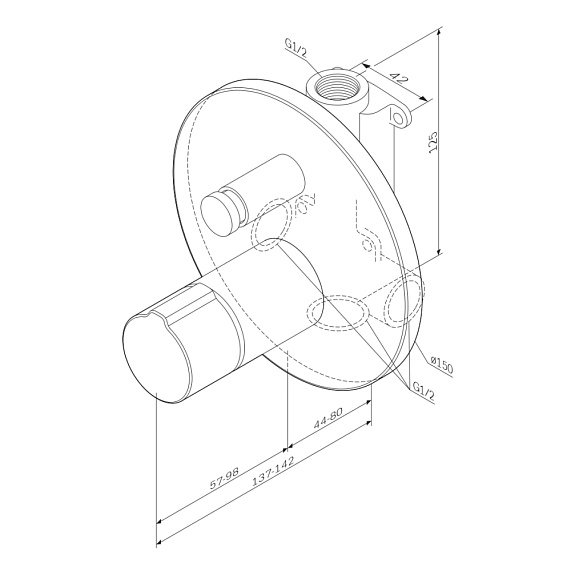 Смеситель для ванны и душа AM.PM X-joy F85A45722 черный встраиваемый-7