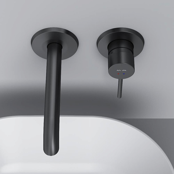 Смеситель для раковины (умывальника) AM.PM Libre F6072622 черный встраиваемый-8