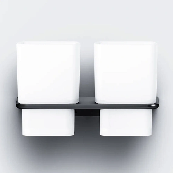 Стакан для зубных щеток настенный двойной AM.PM Inspire 2.0 A50A343422 стеклянный, черный-3