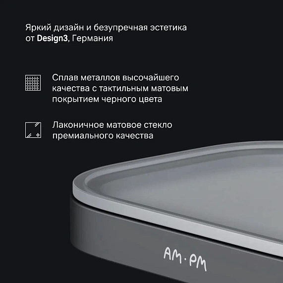 Мыльница стеклянная настенная AM.PM Func A8F34222 черная-4