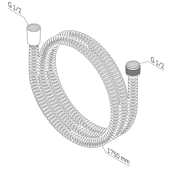 Шланг для душа 1750 AM.PM F0417C00 ребристый, хром-2
