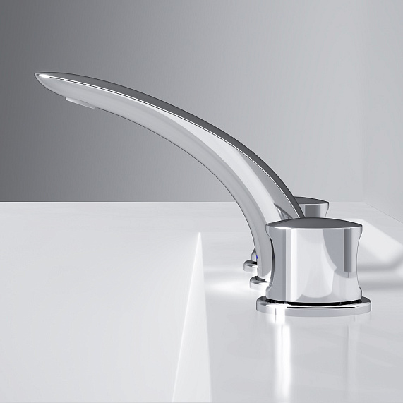 Смеситель для раковины (умывальника) AM.PM Sensation F3008000 с донным клапаном, трехсекционный, хром-3