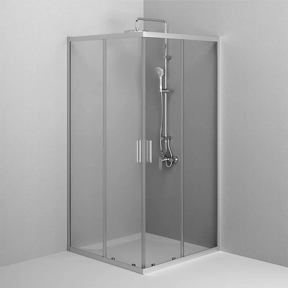 Душевое ограждение без поддона 100x100 AM.PM Gem W90G-403-100100-MT профиль серебристый-3