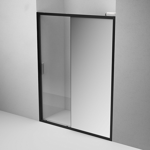 Душевая перегородка с дверью 150x195 AM.PM Gem W90G-150-1-195BMir зеркальное стекло, профиль черный матовый-3