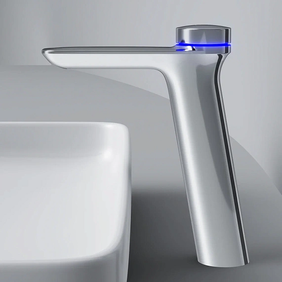 Смеситель для раковины (умывальника) AM.PM Inspire 2.0 F50A93400 высокий с термостатом, донным клапаном, электронный, хром-4