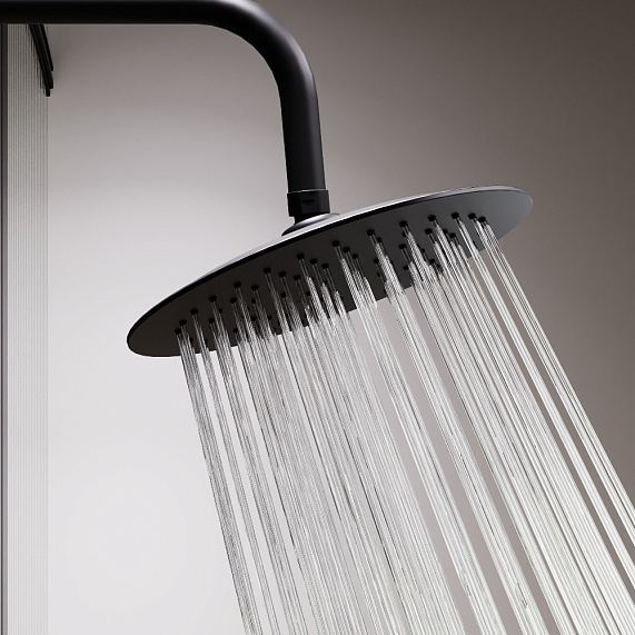 Душевая система Damixa Scandinavian Pure 936000300 стойка с тропическим душем, черная матовая-4