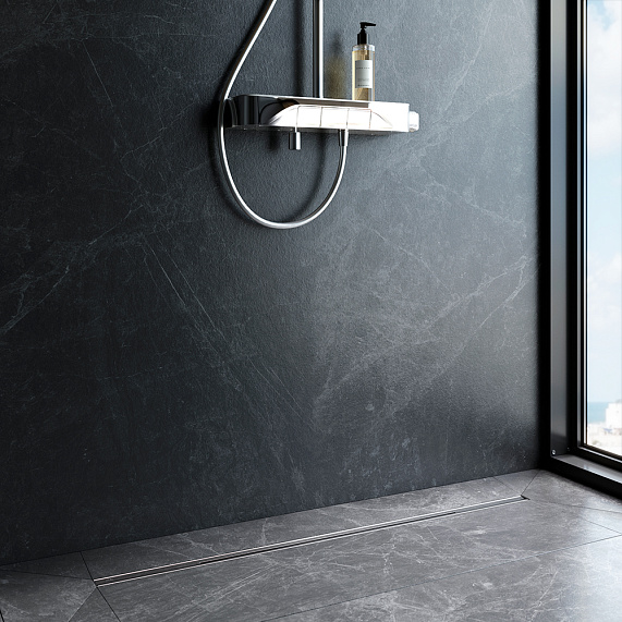 Душевой трап (лоток) 100 AM.PM MasterFlow Slim W01SC-S11-100-05SB комбинированный затвор со стальной матовой решеткой-2