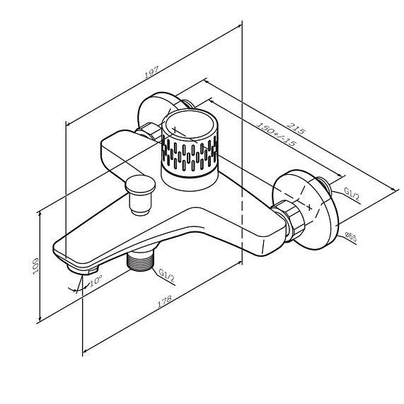 Смеситель для ванны и душа AM.PM Gem F90A10400 с индикацией температуры, хром-7
