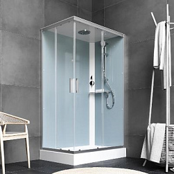 Душевая кабина 120x90 AM.PM Gem W90C-404-12090MT профиль серебристый, низкий поддон