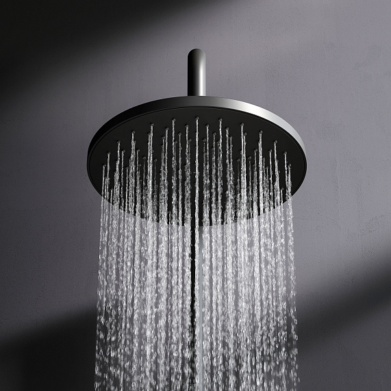 Душевая система AM.PM X-Joy F0785A422 стойка с тропическим душем, термостатом, смесителем, черная матовая-4