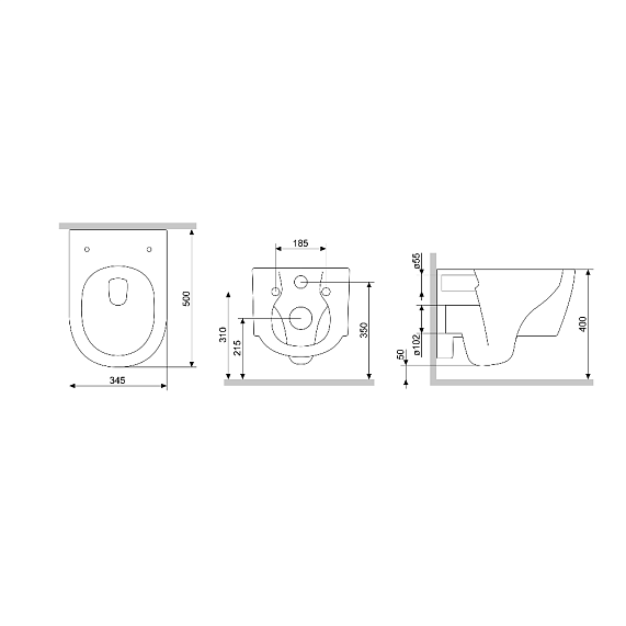 Унитаз подвесной Damixa Luna DX46C1700SC безободковый с сиденьем микролифт, белый-3