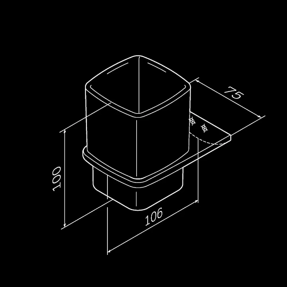 Стакан для зубных щеток настенный AM.PM Inspire 2.0 A50A34300 стеклянный, хром-6