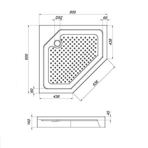 Поддон душевой AM.PM Gem 90x90 W90T-405-090WT белый + сифон-3