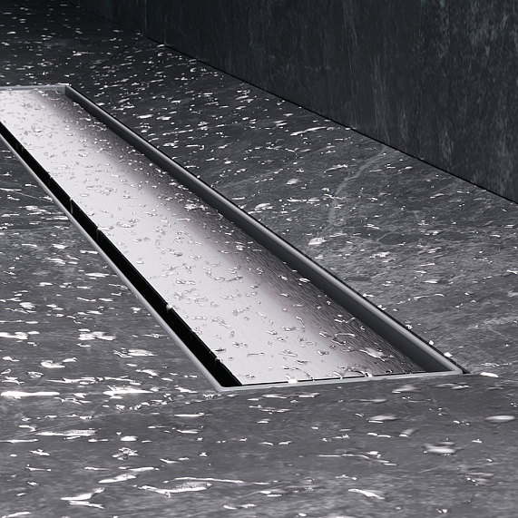 Душевой трап (лоток) 70 AM.PM MasterFlow W01SC-U11-070-04SB комбинированный затвор со стальной матовой решеткой под плитку-13