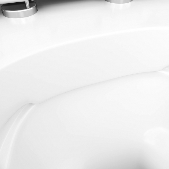 Унитаз подвесной безободковый с инсталляцией AM.PM Like IS301.801700 сиденьем микролифт, белой механ. клавишей-5