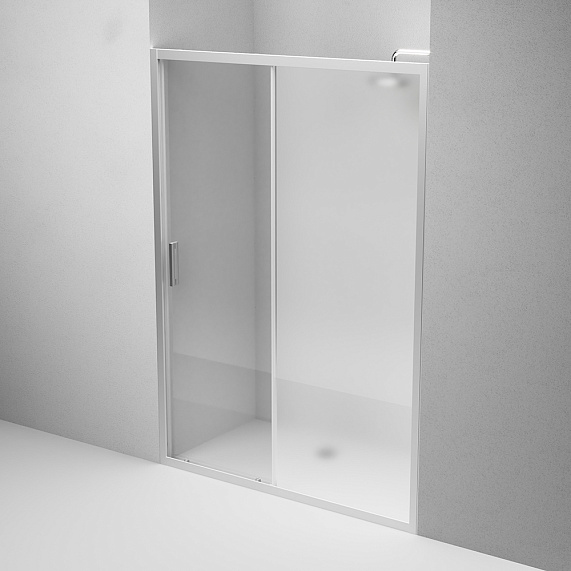 Душевая перегородка с дверью 140x195 AM.PM Gem W90G-140-1-195MM матовое стекло, профиль серебристый-3