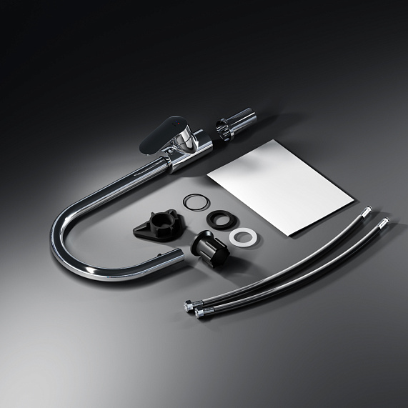 Смеситель для кухни AM.PM Like F8012000 высокий с выдвижным изливом, хром-8