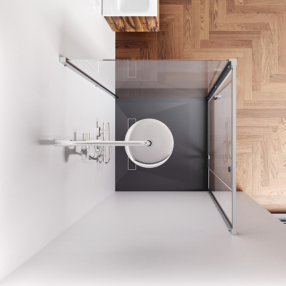 Душевое ограждение без поддона 90x90 AM.PM Gem W90G-404-9090-MT профиль серебристый-2
