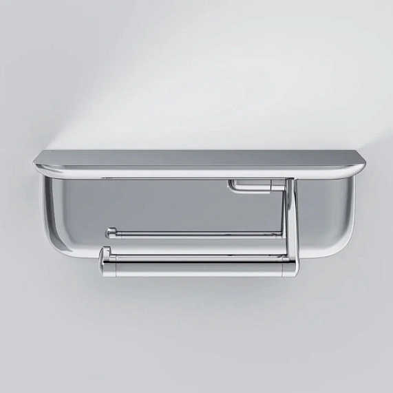 Держатель для туалетной бумаги настенный AM.PM Sensation A30341500 с полочкой, хром-3