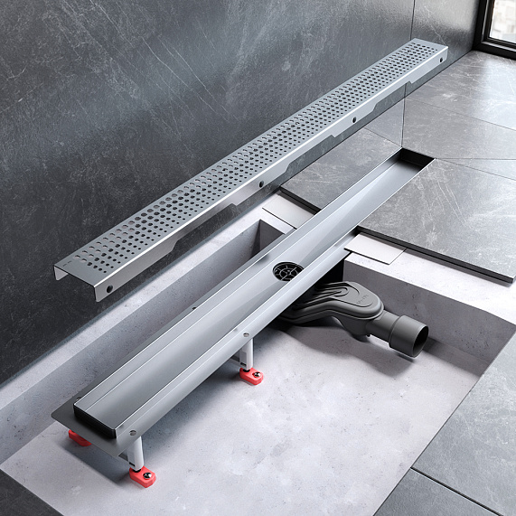 Душевой трап (лоток) 80 AM.PM MasterFlow W01SC-P11-080-01SB комбинированный затвор со стальной матовой решеткой-7