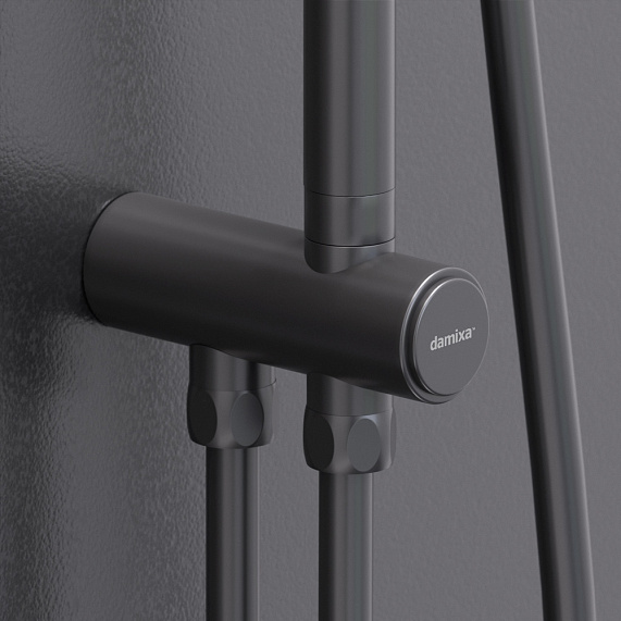Душевая система Damixa Apollo 947000300 стойка с тропическим душем, черная матовая-2