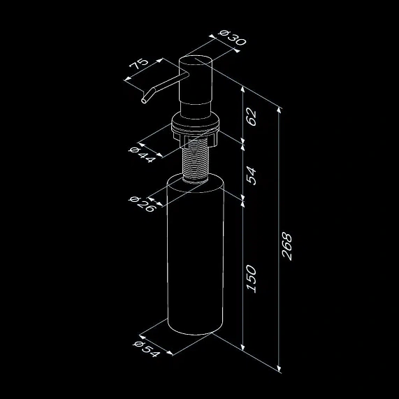 Дозатор для моющего средства AM.PM X-Joy A8437111 встраиваемый, сатин-7