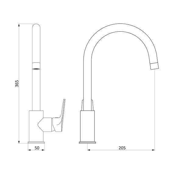 Смеситель для кухни Damixa Origin Balance 790730000 высокий, белый, с хромированным изливом-6