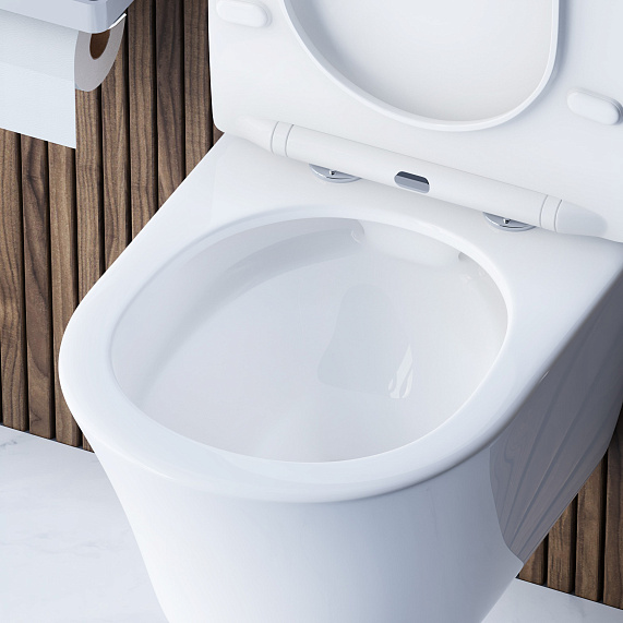 Унитаз подвесной Damixa Skyline DX35C1700SC безободковый с сиденьем микролифт, белый-5