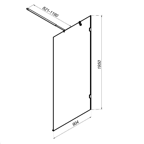Душевая перегородка 120x195 AM.PM X-Joy W94UWI-120-F1-BTE прозрачное стекло, профиль черный-5