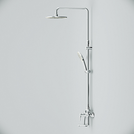 Душевая система AM.PM Like F0780964 стойка с тропическим душем, смесителем, изливом, хром-4