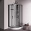 Душевая кабина 90x90 AM.PM Above W9XC-401-9090BT профиль черный матовый, низкий поддон