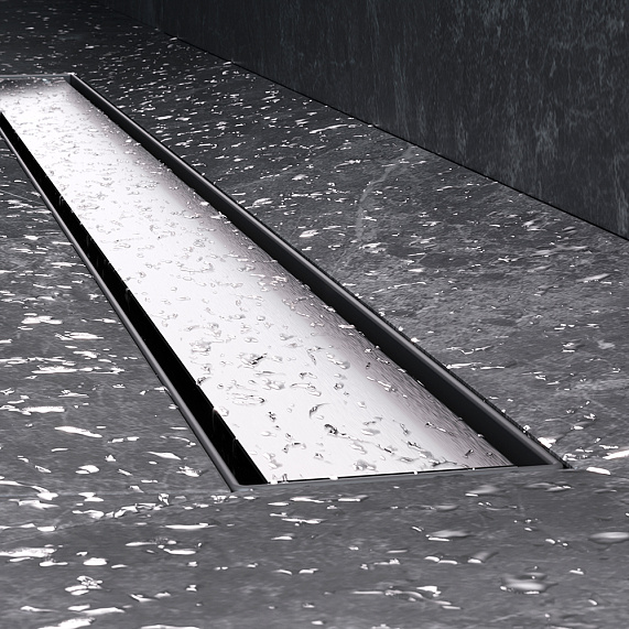 Душевой трап (лоток) 90 AM.PM MasterFlow W01SC-U11-090-04SB комбинированный затвор со стальной матовой решеткой под плитку-13